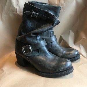 Frye Distressed Heeled Moto Boot